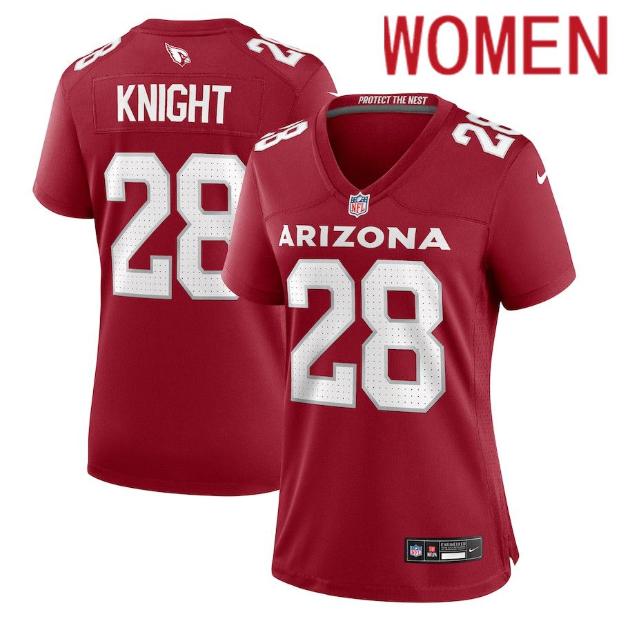 Women Arizona Cardinals #28 Qwuantrezz Knight Nike Cardinal Game NFL Jersey